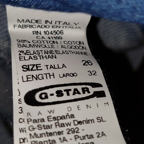 G-Star Raw SE District Super Bell Maver Denim 3D Vintage Blue Jeans Sz 26 NWT - Picture 15 of 15